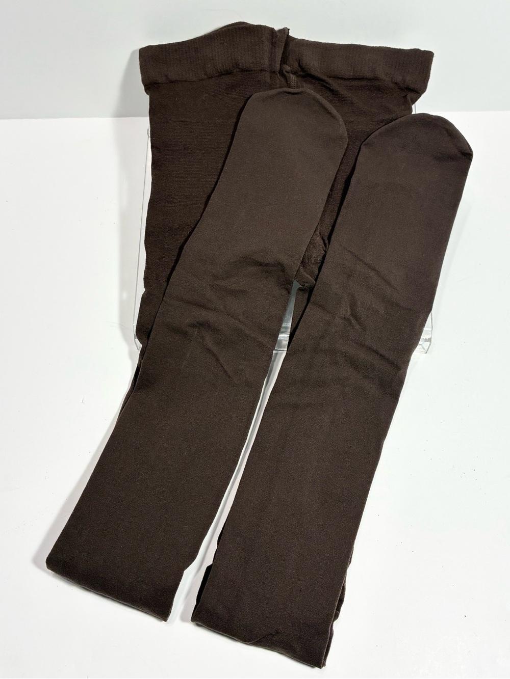 4 Pair Brown Opaque Tights Lot Nine West Cable Knit Vintage Kathie Lee Size M/L - Picture 14 of 16